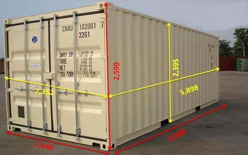 Container 20 feet Cao (HC)