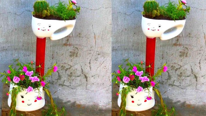 Cách tái chế chai nhựa thành chậu hoa