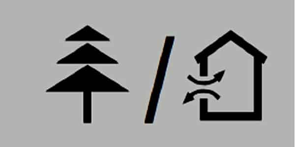 Ký hiệu hình cây thông và ngôi nhà