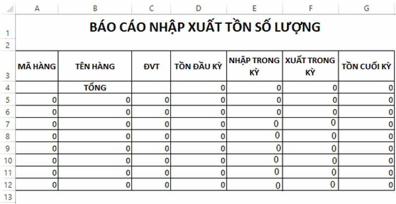 Nhập dữ liệu với sheet BAO CAO