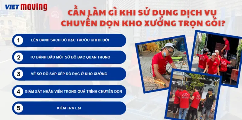 Cần làm gì khi sử dụng dịch vụ chuyển kho xưởng tại Vietmoving