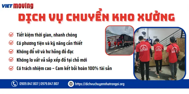 Dịch vụ chuyển kho xưởng trọn gói