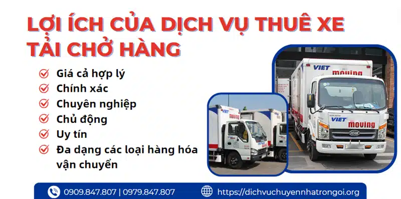 Lợi ích khi dùng dịch vụ thuê xe tải chở hàng tại VietMoving