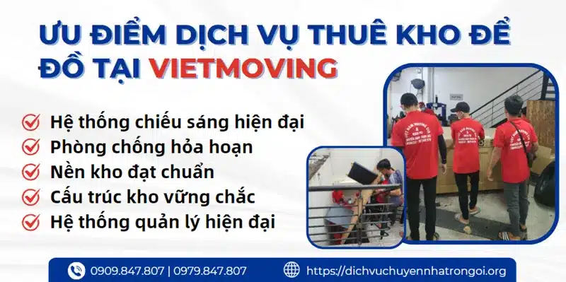 ưu điểm về dịch vụ thuê kho để đồ của VietMoving